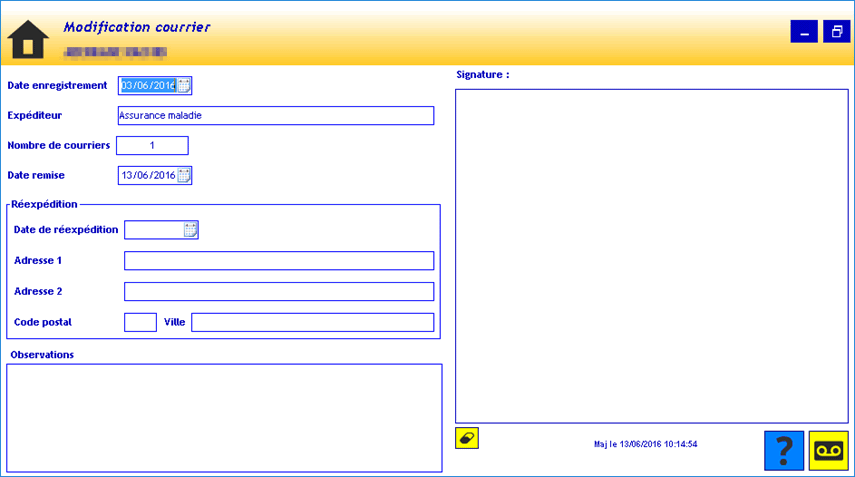 Gestion du courrier des personnes domicliées