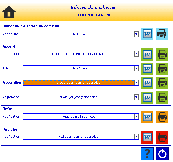 attestation d'élection de domicile CERFA 15547 15548